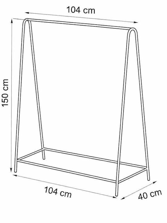 SteweHome Κρεμάστρα Δαπέδου από Μέταλλο Λευκή 104x151cm