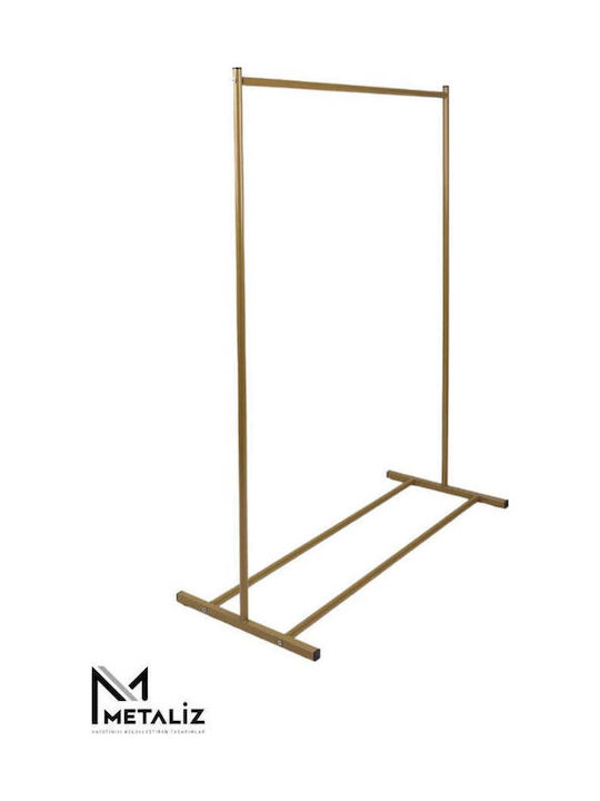 SteweHome Κρεμάστρα Δαπέδου από Μέταλλο Χρυσή 100x42x125cm