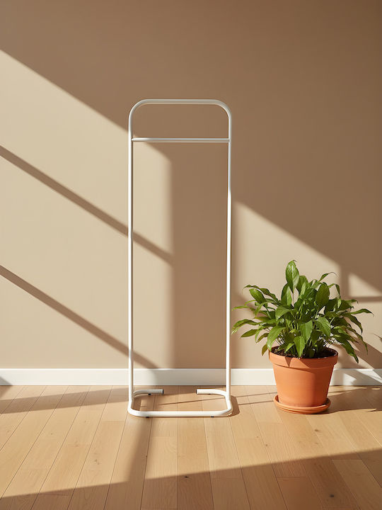SteweHome Kremastra De Podea Din Metal Albă 44x44x123cm