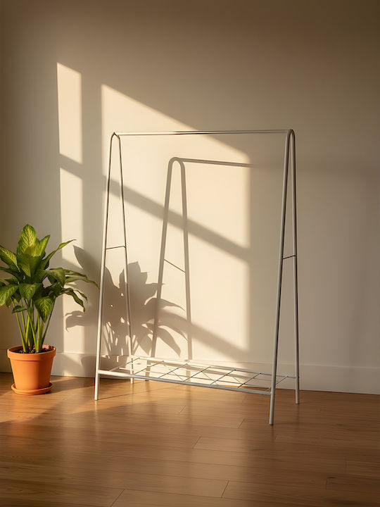 SteweHome Cremasteră de Podea din Metal Albă 100x152cm