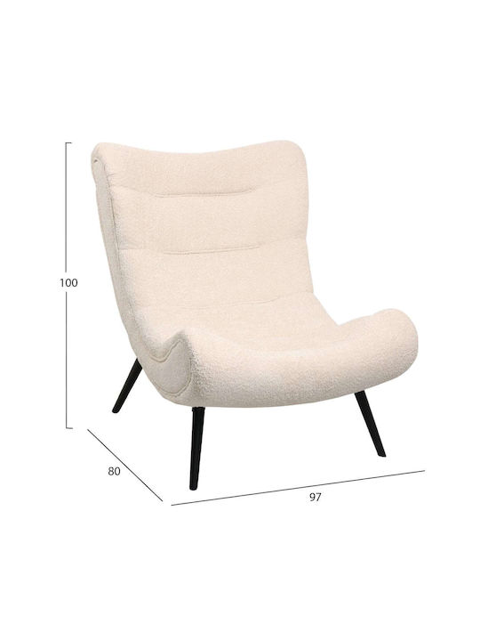 Polstersessel mit Fußhocker Ecru 97x80x100cm