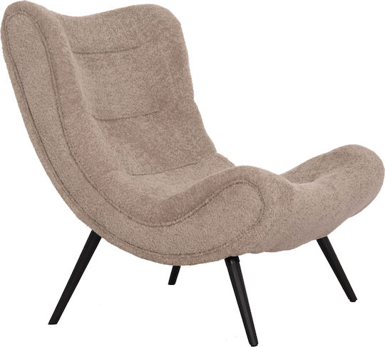 Brym Πολυθρόνα Relax με Υποπόδιο Μπεζ/καφε 80x95x95cm