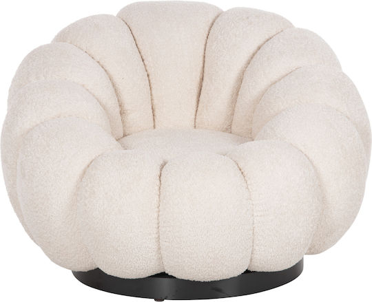 Grymm Sessel Relax Drehbar mit Fußhocker Ecru 95x92x68cm
