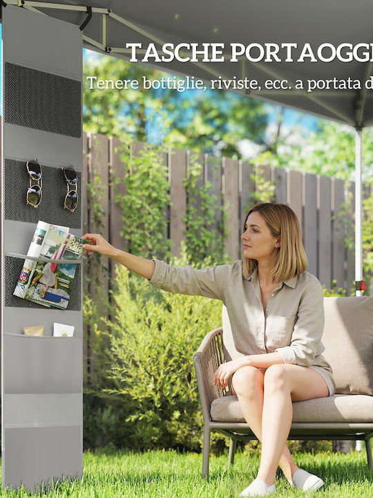 Outsunny Πτυσσόμενο Κιόσκι Κήπου Pop-up Μπεζ 3x3m