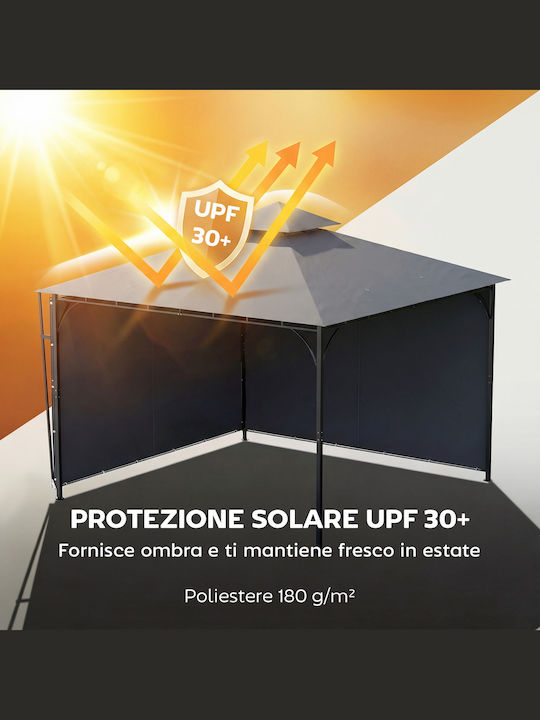 Outsunny Κιόσκι Κήπου Γκρι 3.2x3.2m