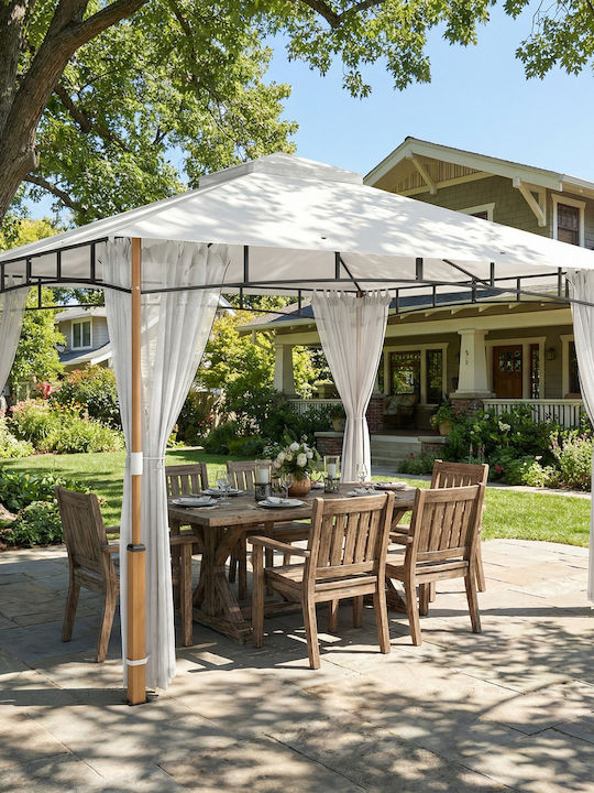 Outsunny Garten Gazebo Beige 3x3.6m