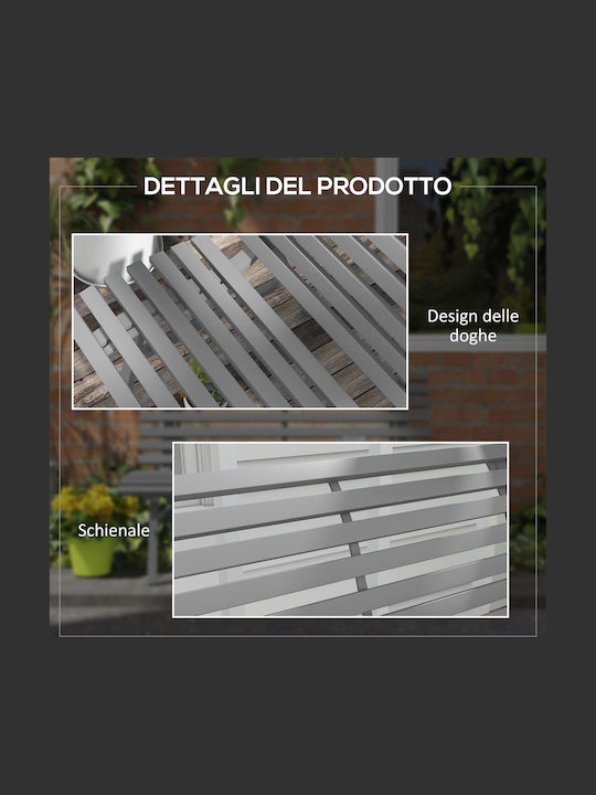 Outdoor Metal Gray Bench 123x67x79cm