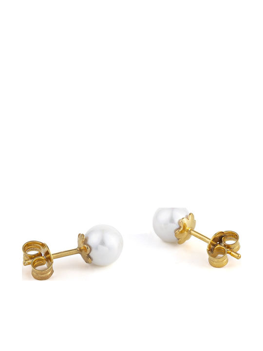 George Art Jewels Silver Gold Plated Stud Earrings With Pearls