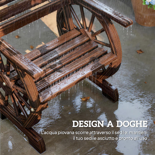 Outdoor Wooden Charcoal Outdoor Chair 66x55x90cm