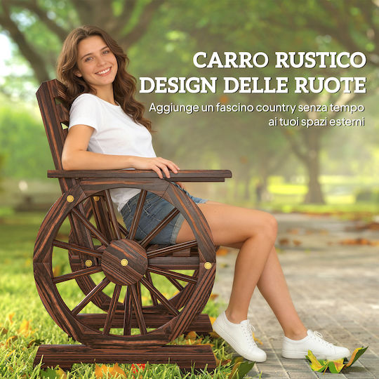 Outdoor Wooden Charcoal Outdoor Chair 66x55x90cm