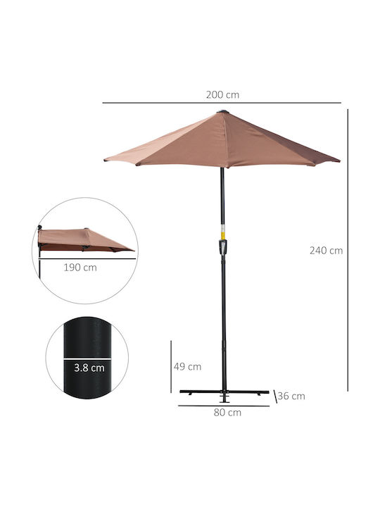Hanging Circular Metal Brown Garden Umbrella F2m