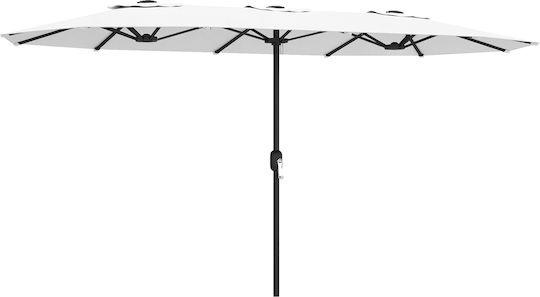 Circular Garden Parasol Metal White Diameter 2.7m