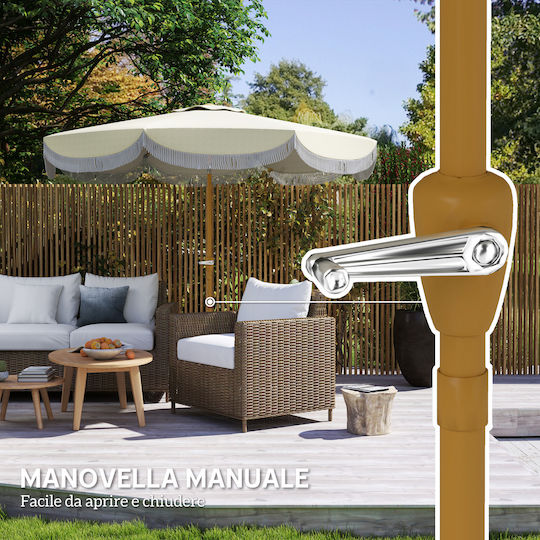 Umbrelă Rotundă Metalică Bej Φ2.4m