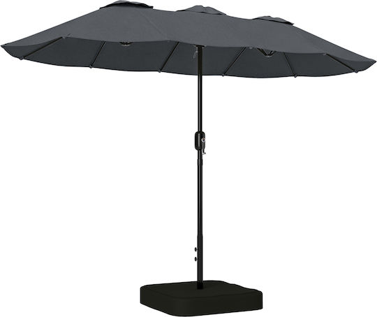 Runde Metall-Garten- und Terrassen-Sonnenschirm Grau Φ1.5m
