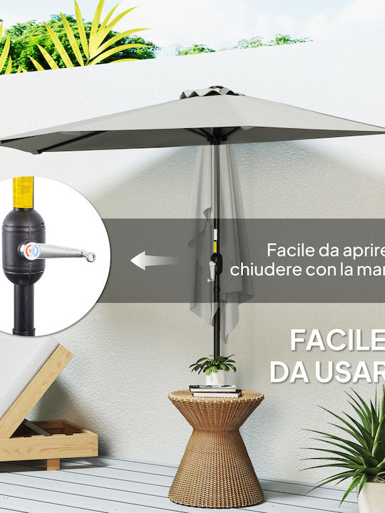 Wall Mounted Circular Metal Grey Parasol F2.7m