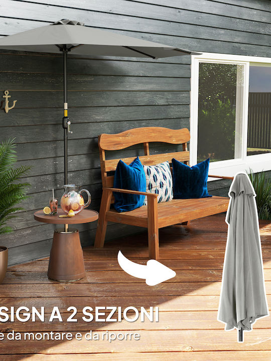 Wall Mounted Circular Metal Grey Parasol F2.7m