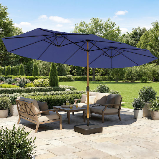 Professional Circular Metal Garden & Terrace Parasol Blue Diameter 2.8m