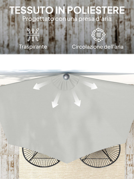Wall Mounted Circular Metal Grey Parasol F2.7m