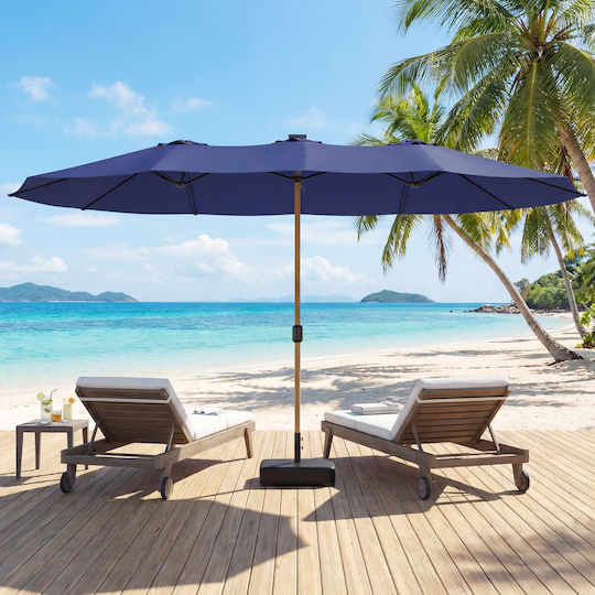 Professional Circular Metal Garden & Terrace Parasol Blue Diameter 2.8m