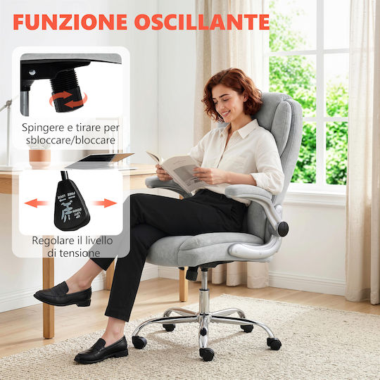 HomCom HomCom Office Chair with Adjustable Arms Cream White