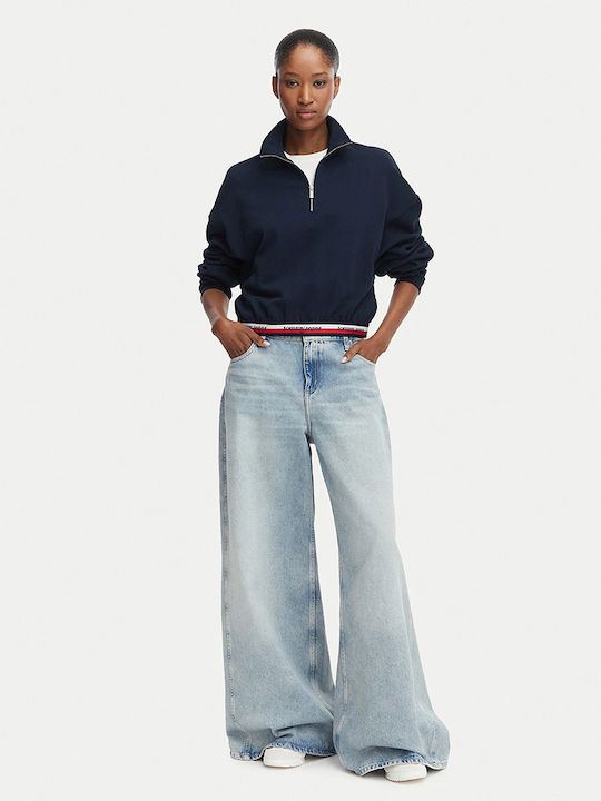 Women's Sweatshirt Cardigan Blue