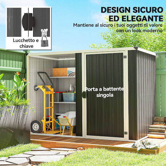 Metallic Garden Shed Galvanized L2.31xW1.25xH1.62m