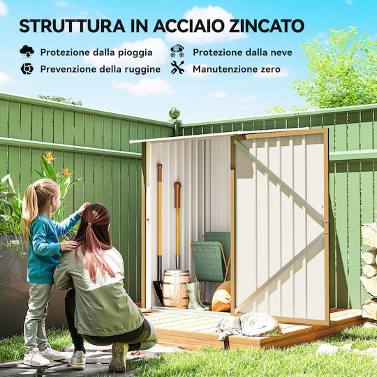Metallic Garden Shed Galvanized Yellow L1xW1.04xH1.6m