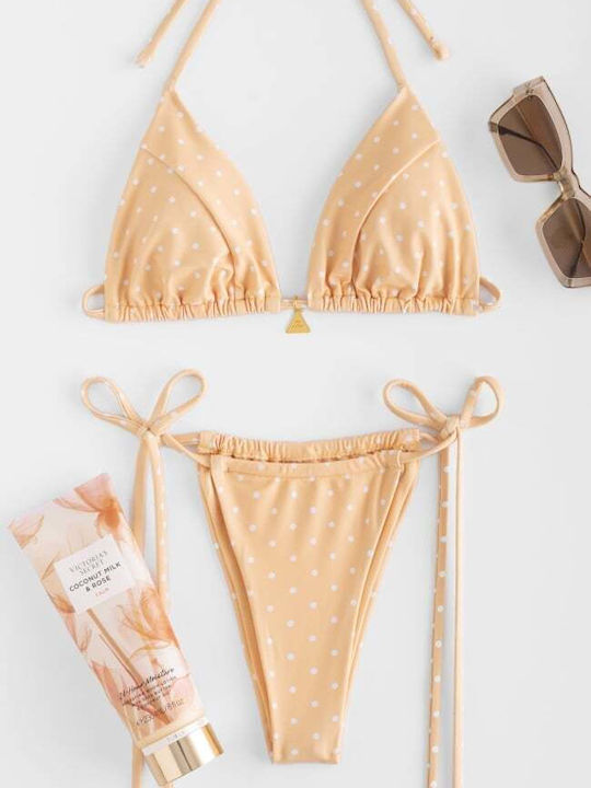 Bikini-Set Dreieck Polka Dot Gelb