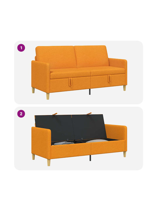 Three-Seater Couch with Storage Space Dark Yellow 172x78x87cm