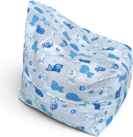 Пуф Кресло Син 55x55x30см ОП1-cat-blue