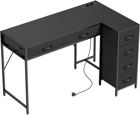 Γωνιακό Γραφείο με USB θύρες 126x48x80εκ.