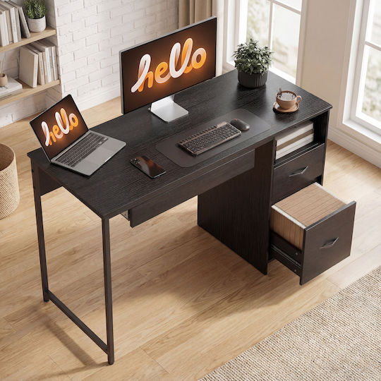 Birou de Calculatoare din Lemn Negru 120x52.3x76cm