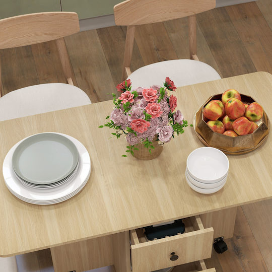 Kitchen Table Extendable Collapsible Wooden Wood Colour 120x60x76.5cm