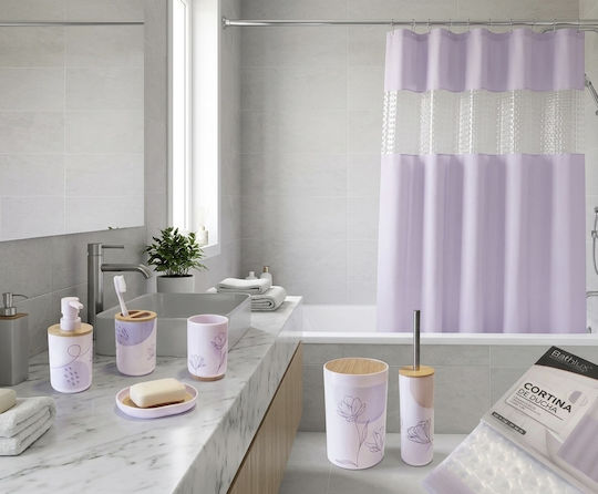 Parris Home Badezimmerzubehör-Set Bambus Weiß 7 Stück