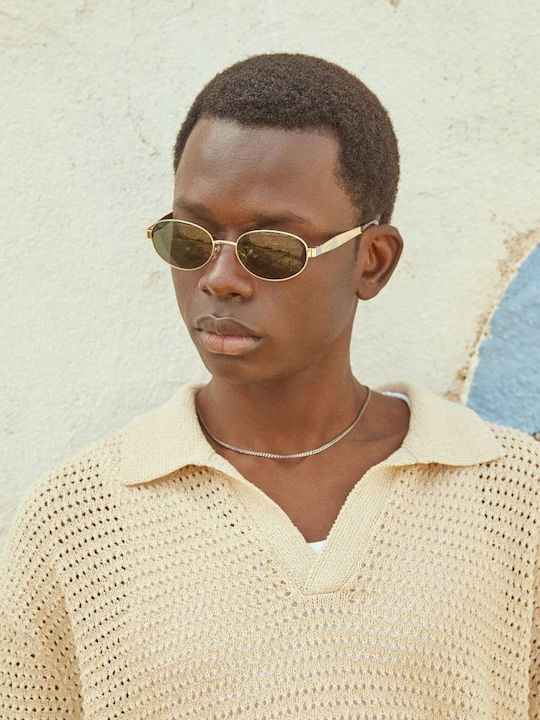 Hawkers Hawkers Männliche Sonnenbrille mit Goldenem Metallrahmen