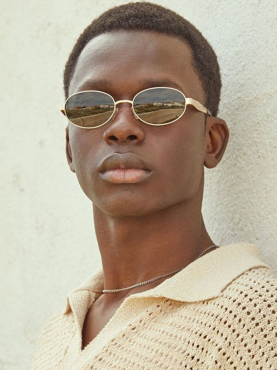 Hawkers Hawkers Männliche Sonnenbrille mit Goldenem Metallrahmen