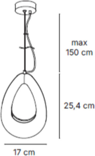 Inlight Gray Ball Pendant Light with G9 Socket 25.4x25.4x17cm