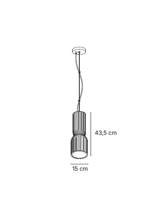 Inlight Orange Ceiling Light with E27 Socket 15x15x43.5cm