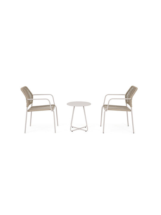 Round Side Table Jable Metal Sand W45xL45xH50cm
