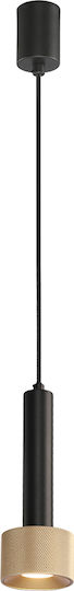 Viokef Hängelampe Gold Schiene mit Fassung GU10 7.5x160cm.