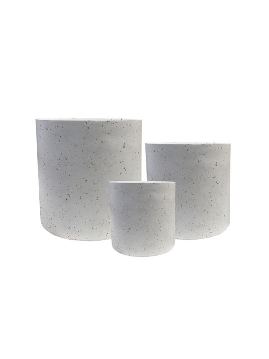 Supergreens Pot Ceramic White Terrazzo 40x40x35cm.