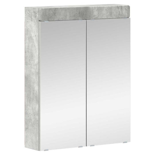 vidaXL Badezimmer Waschtisch-Einheit mit Waschbecken & Spiegel M60xB34xH63cm Grau