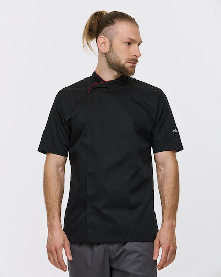Ayo Bluse Koch Unisex Schwarz mit Kurzärmelig
