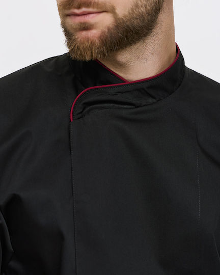 Ayo Bluse Koch Unisex Schwarz mit Kurzärmelig