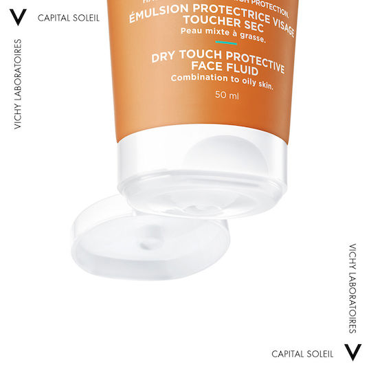 Vichy Ideal Soleil Fluid Matifiant Textură Uscată Cremă De Față Aproofă Pentru Plajă SPF30 50ml