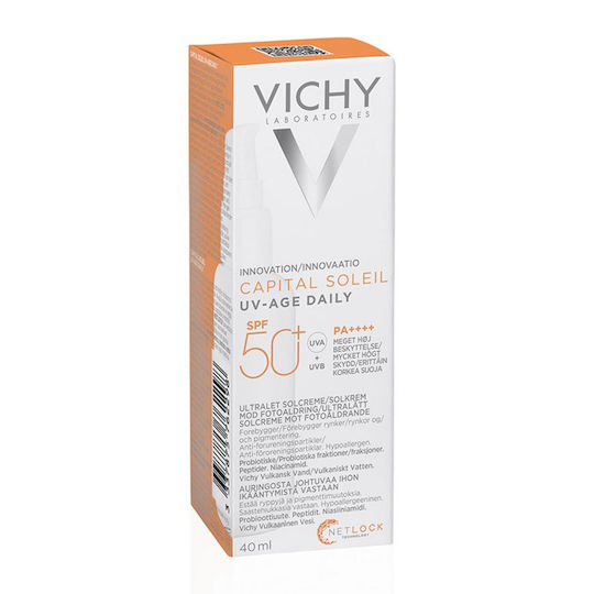 Vichy Capital Soleil UV-Age Daily Αδιάβροχη Αντηλιακή Κρέμα Προσώπου SPF50 40ml