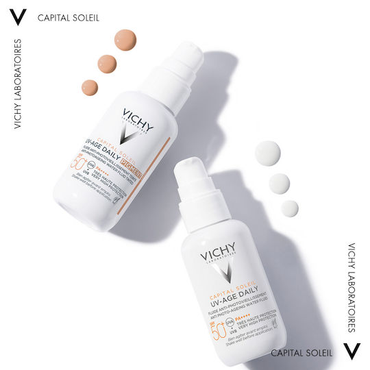 Vichy Capital Soleil UV-Age Daily Αντηλιακή Κρέμα Προσώπου SPF50 με Χρώμα Light 40ml