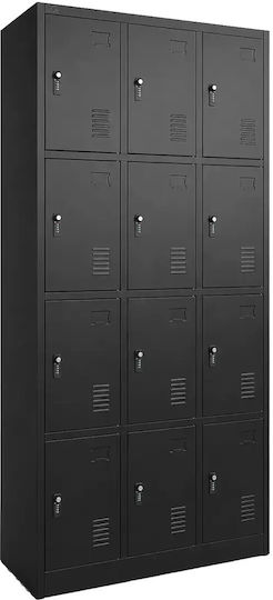 Büroaufbewahrungsschrank Metall mit Schloss Schwarze 185x90x40cm
