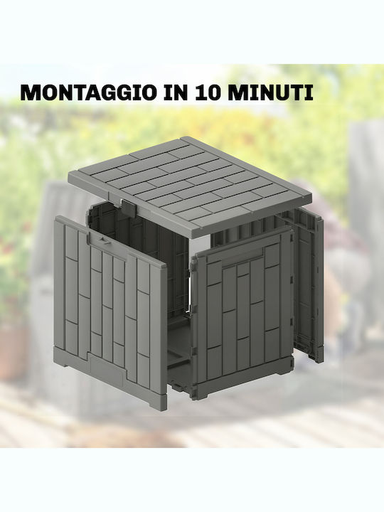 Outsunny Μπαούλο Αποθήκευσης Εξωτερικού Χώρου Rattan 114lt Γκρι Μ56xΠ44xΥ54εκ.