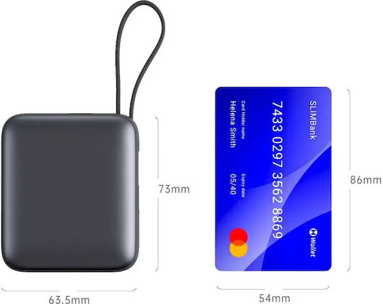 Swissten Power Bank 10000mAh 22.5W με Θύρα USB-C Power Delivery Ασημί